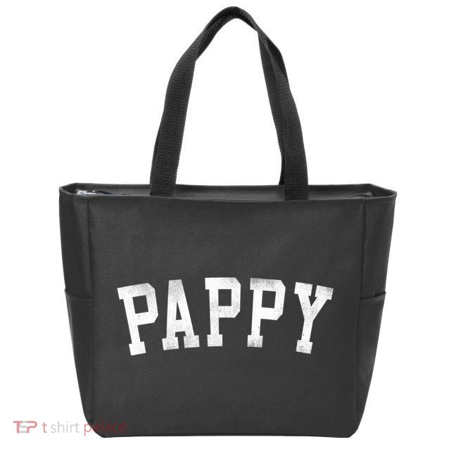 Pappy Classic Bold Font FatherS Day Pappy Zip Tote Bag