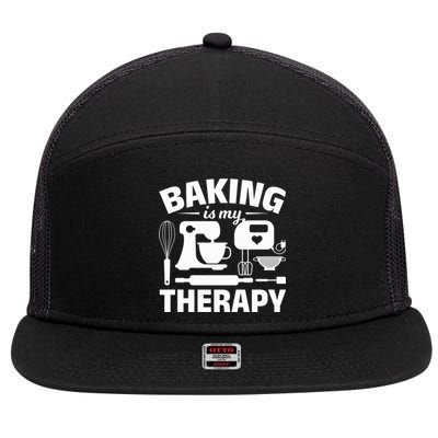 Pastry Chefs Baking Is My Therapy Cupcake Bakers Cake Bakers Meaningful Gift 7 Panel Mesh Trucker Snapback Hat