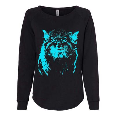 Pallas Cat Blue Classic Art Womens California Wash Sweatshirt