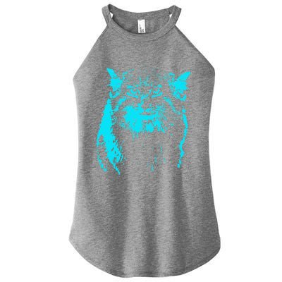 Pallas Cat Blue Classic Art Women’s Perfect Tri Rocker Tank