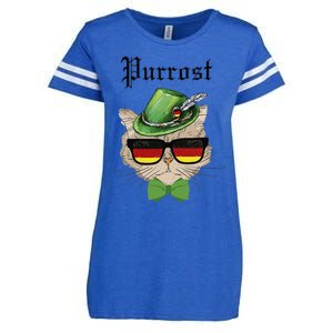 Purrost Cat Bavarian Alpine Hat Funny German Oktoberfest Enza Ladies Jersey Football T-Shirt