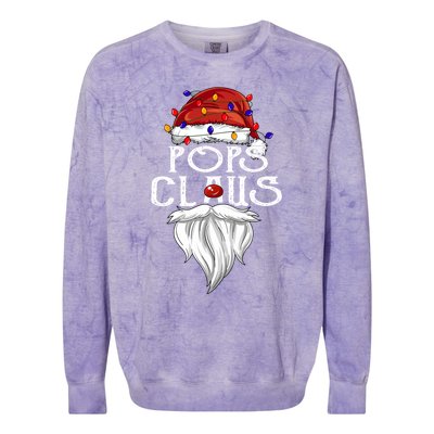 Pops Claus Beard Pops Claus Christmas Meaningful Gift Colorblast Crewneck Sweatshirt