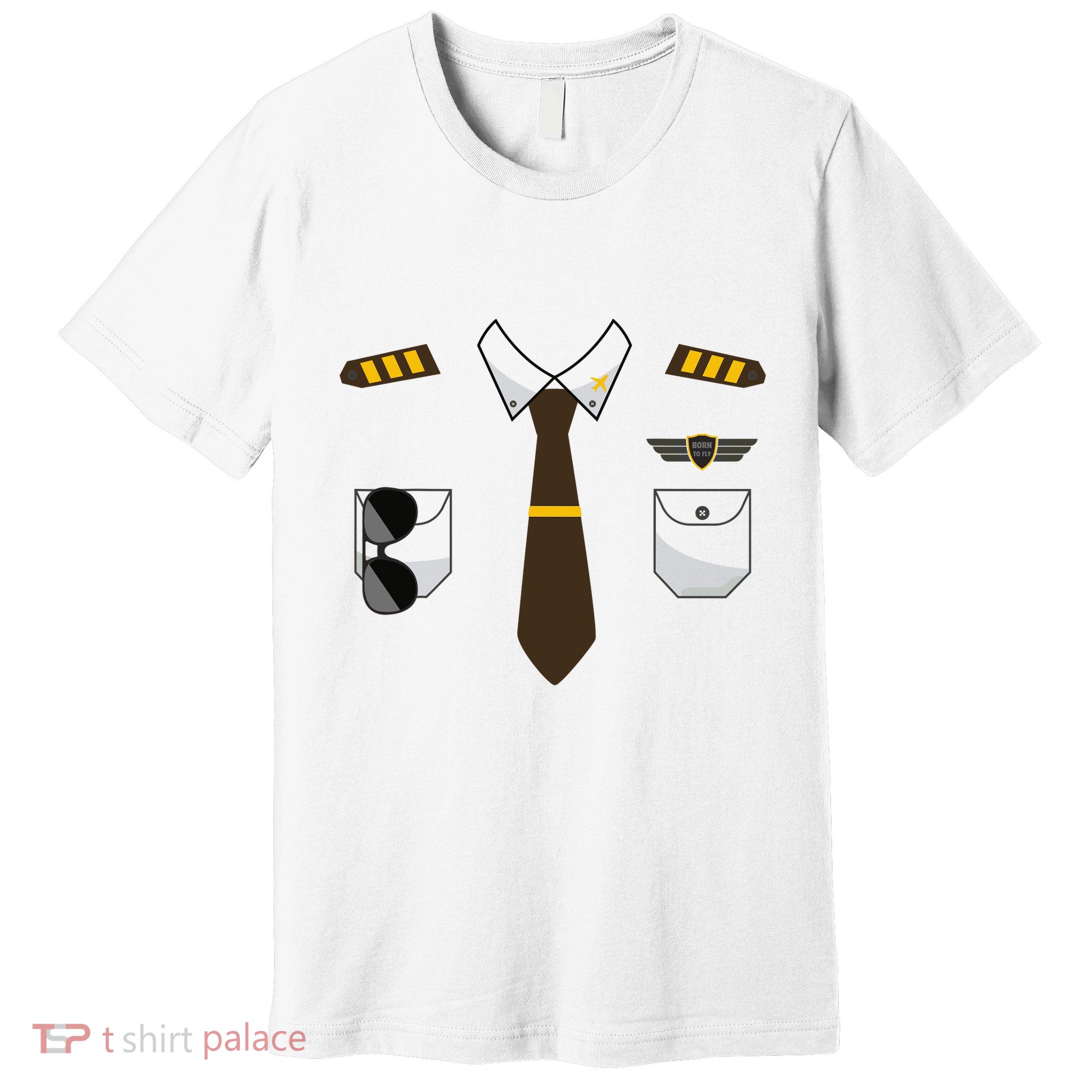 Pilot Costume Birthday Airplane Pilot Halloween Premium T-Shirt
