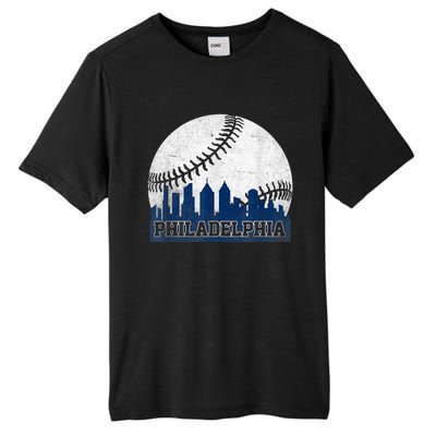 Philly Cityscape Baseball Philadelphia Skyline Retro Vintage Tall Fusion ChromaSoft Performance T-Shirt