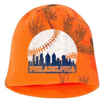 Philly Cityscape Baseball Philadelphia Skyline Retro Vintage Kati - Camo Knit Beanie