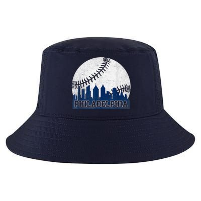 Philly Cityscape Baseball Philadelphia Skyline Retro Vintage Cool Comfort Performance Bucket Hat