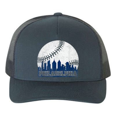 Philly Cityscape Baseball Philadelphia Skyline Retro Vintage Yupoong Adult 5-Panel Trucker Hat