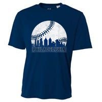 Philly Cityscape Baseball Philadelphia Skyline Retro Vintage Cooling Performance Crew T-Shirt