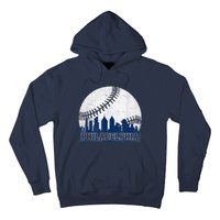 Philly Cityscape Baseball Philadelphia Skyline Retro Vintage Hoodie