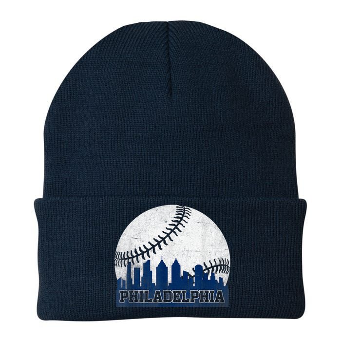 Philly Cityscape Baseball Philadelphia Skyline Retro Vintage Knit Cap Winter Beanie