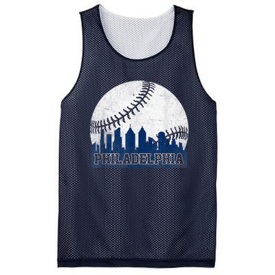 Philly Cityscape Baseball Philadelphia Skyline Retro Vintage Mesh Reversible Basketball Jersey Tank