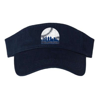 Philly Cityscape Baseball Philadelphia Skyline Retro Vintage Valucap Bio-Washed Visor