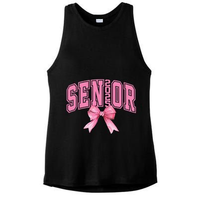 Pinkk Coquette Bow Senior 2025 Class Of 2025 Grad For Girl Gift Ladies PosiCharge Tri-Blend Wicking Tank