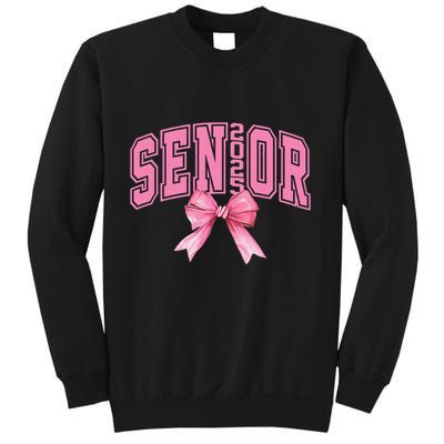 Pinkk Coquette Bow Senior 2025 Class Of 2025 Grad For Girl Gift Sweatshirt