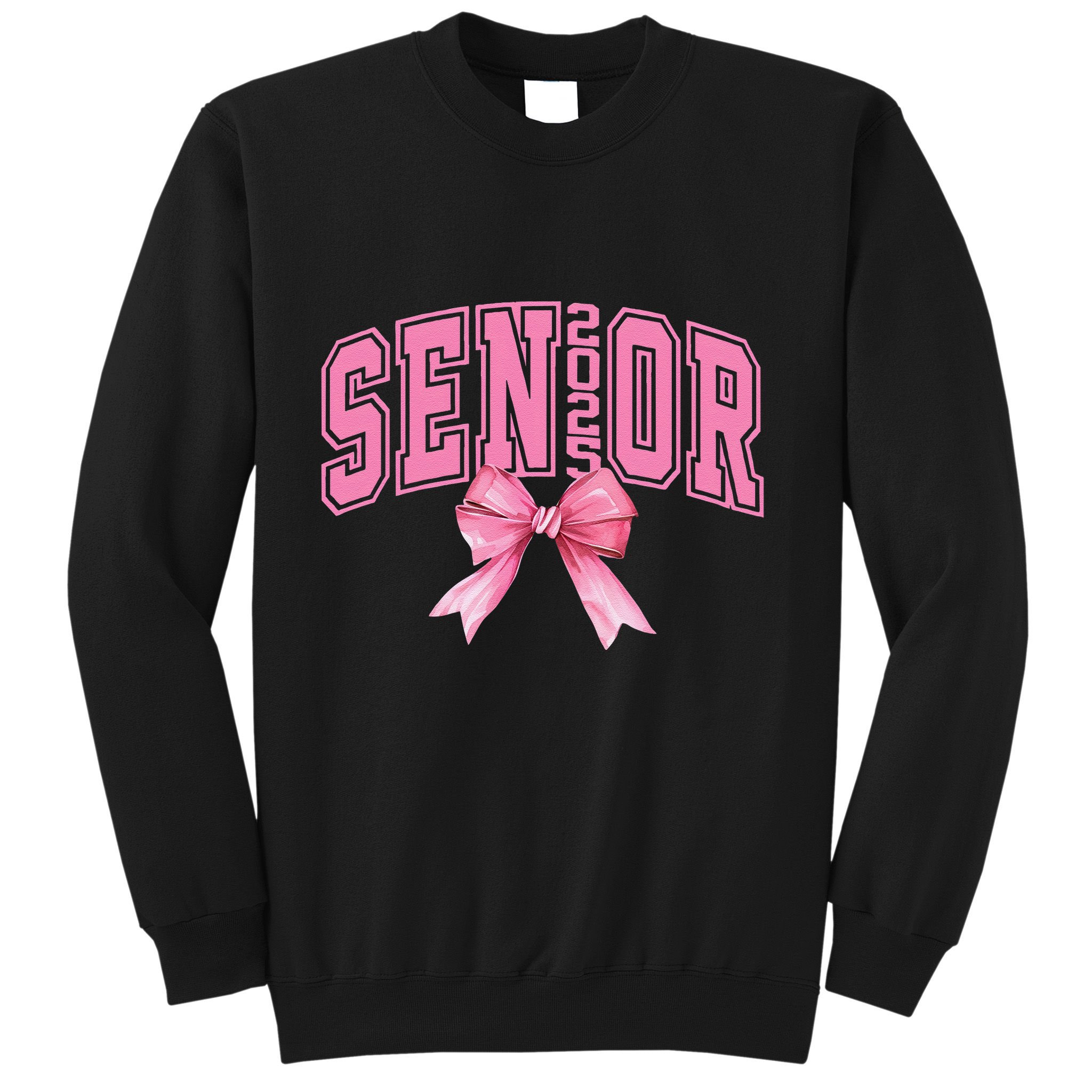 Pinkk Coquette Bow Senior 2025 Class Of 2025 Grad For Girl Gift Sweatshirt