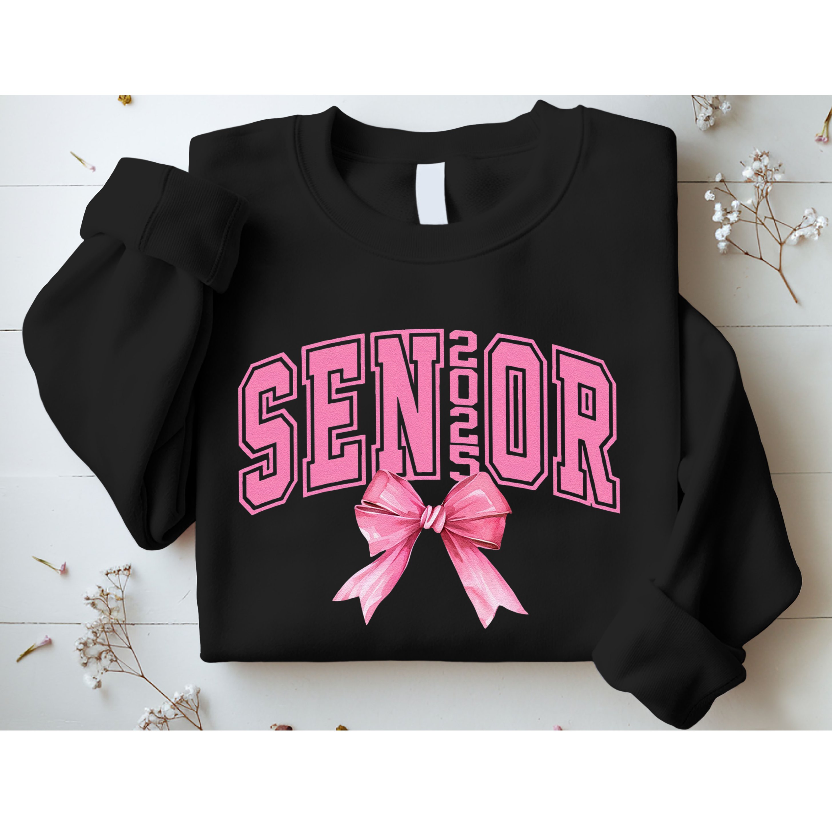 Pinkk Coquette Bow Senior 2025 Class Of 2025 Grad For Girl Gift Sweatshirt