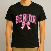 Pinkk Coquette Bow Senior 2025 Class Of 2025 Grad For Girl Gift T-Shirt