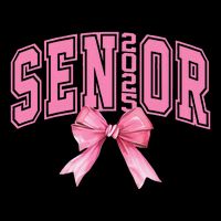 Pinkk Coquette Bow Senior 2025 Class Of 2025 Grad For Girl Gift T-Shirt