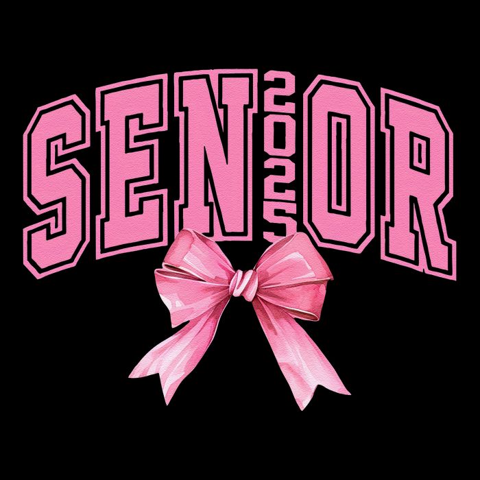 Pinkk Coquette Bow Senior 2025 Class Of 2025 Grad For Girl Gift T-Shirt
