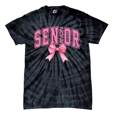 Pinkk Coquette Bow Senior 2025 Class Of 2025 Grad For Girl Gift Tie-Dye T-Shirt