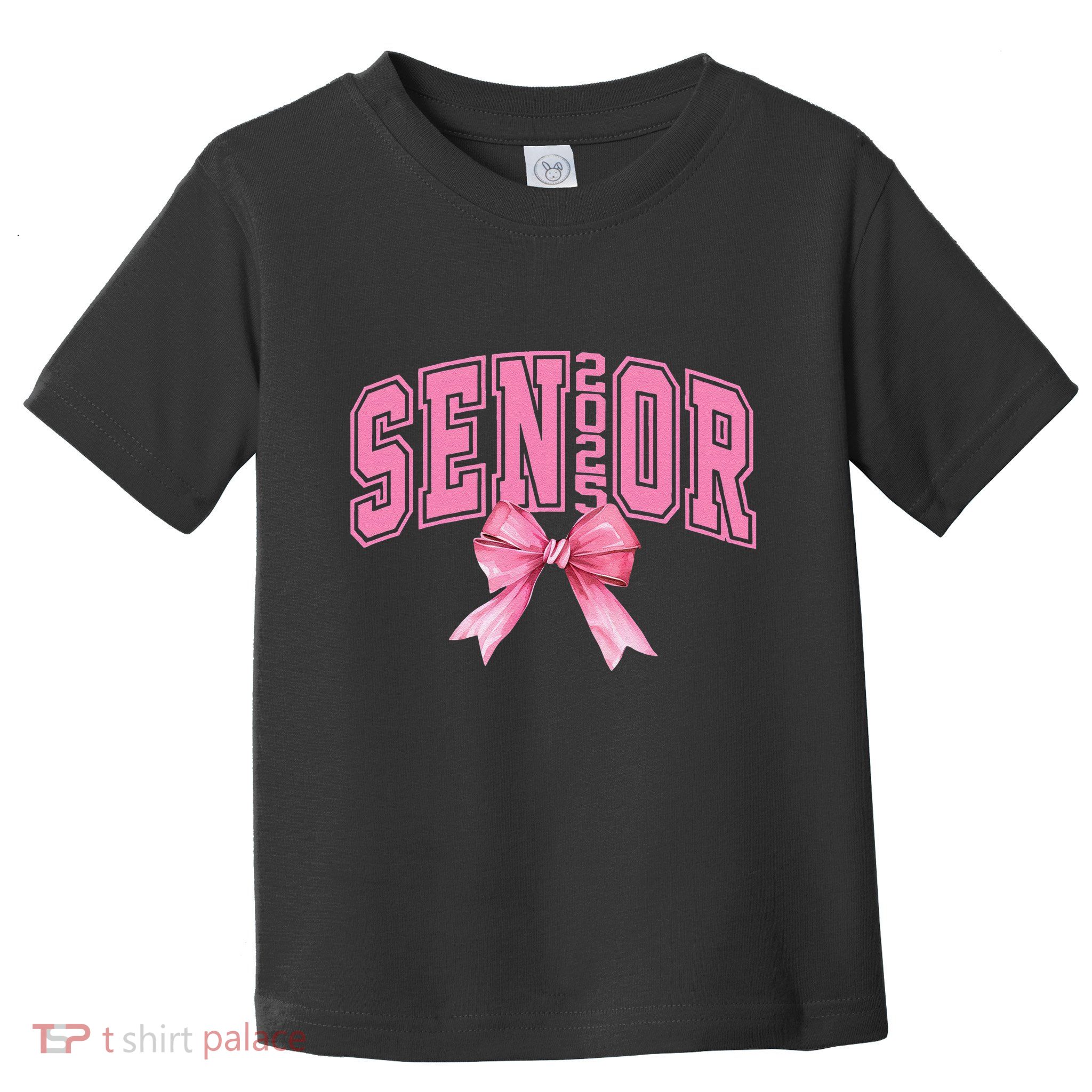 Pinkk Coquette Bow Senior 2025 Class Of 2025 Grad For Girl Gift Toddler T-Shirt