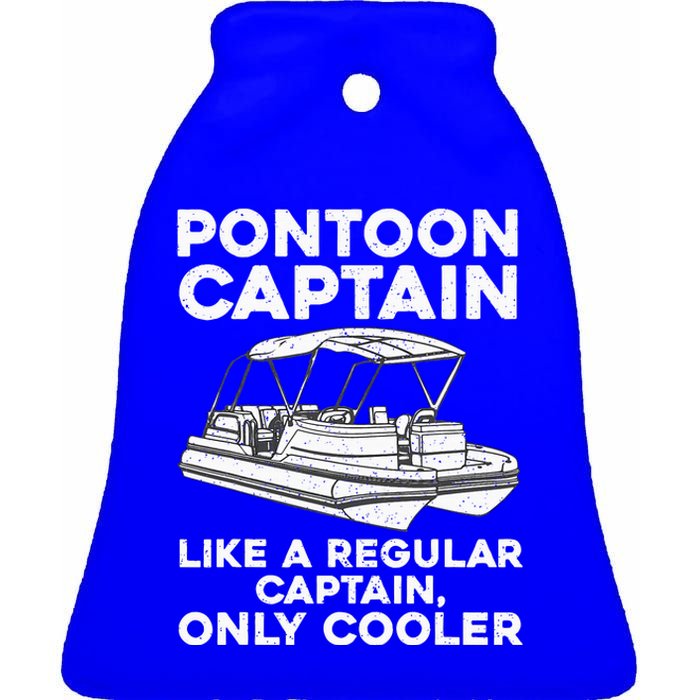 Pontoon Captain Boat Owner Ceramic Bell Ornament