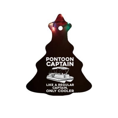 Pontoon Captain Boat Owner Ceramic Tree Ornament