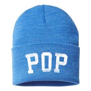 Pop Classic Bold Font FatherS Day Pop Gift Sustainable Knit Beanie