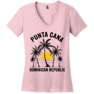 Punta Cana Beach Souvenir RD Dominican Republic 2022 Women's V-Neck T-Shirt