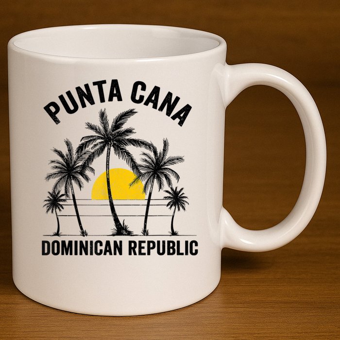 Punta Cana Beach Souvenir RD Dominican Republic 2022 11oz C Handle Ceramic Mug