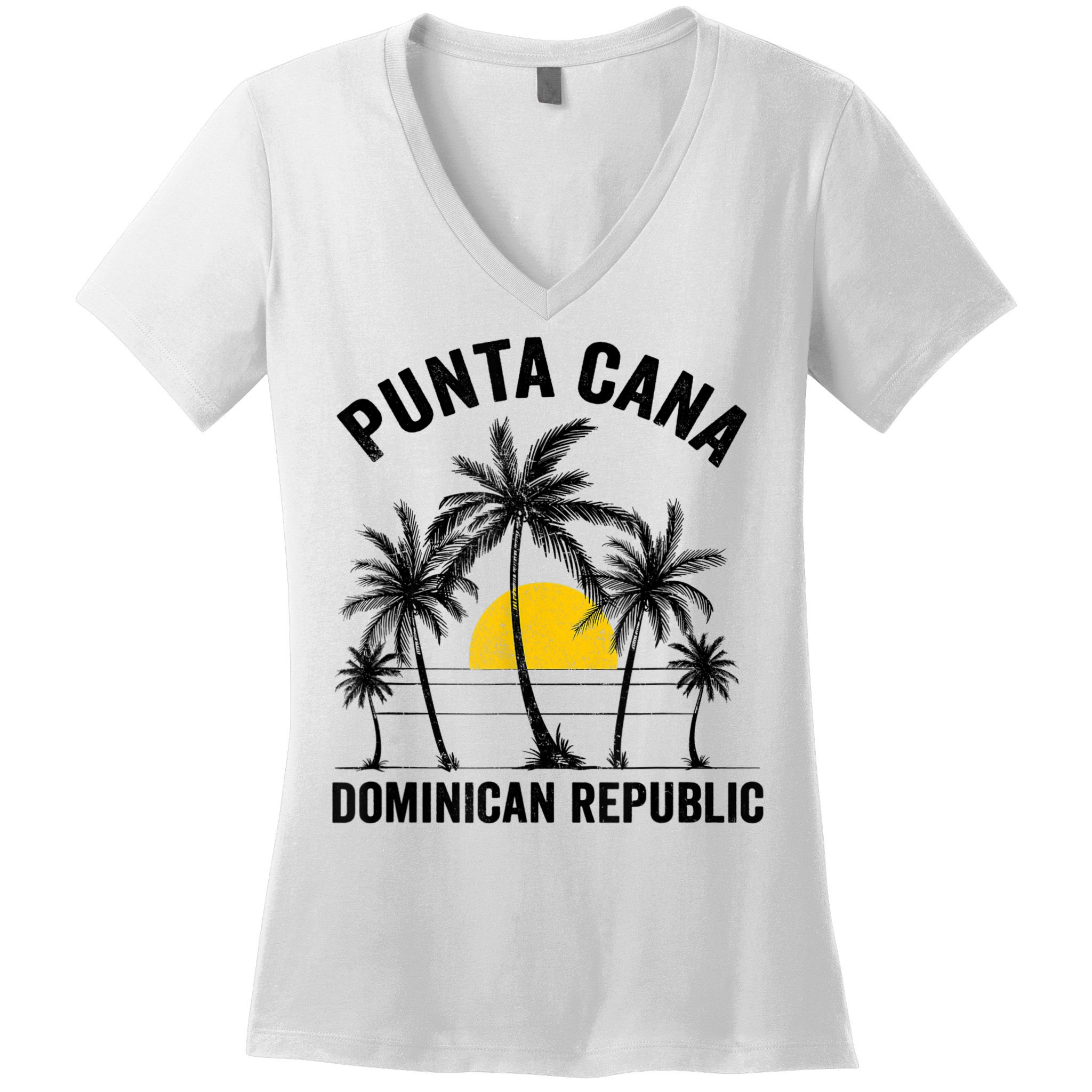 Punta Cana Beach Souvenir RD Dominican Republic 2022 Women's V-Neck T-Shirt