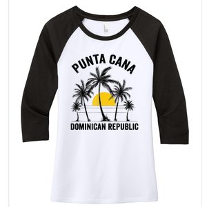 Punta Cana Beach Souvenir RD Dominican Republic 2022 Women's Tri-Blend 3/4-Sleeve Raglan Shirt