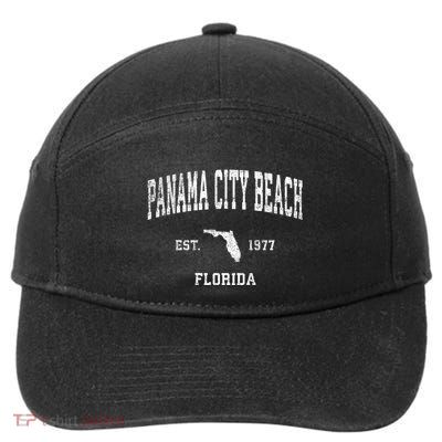 Panama City Beach Florida Fl Vintage Sports 7-Panel Snapback Hat