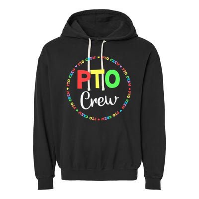 PTO Crew Back to School Matching Group Tee Parent Teacher Garment-Dyed Fleece Hoodie