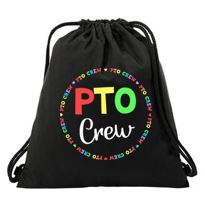 PTO Crew Back to School Matching Group Tee Parent Teacher Drawstring Bag