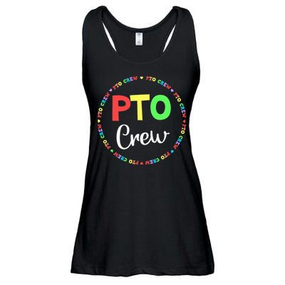 PTO Crew Back to School Matching Group Tee Parent Teacher Ladies Essential Flowy Tank