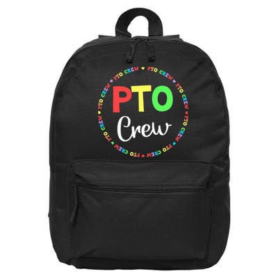 PTO Crew Back to School Matching Group Tee Parent Teacher 16 in Basic Backpack