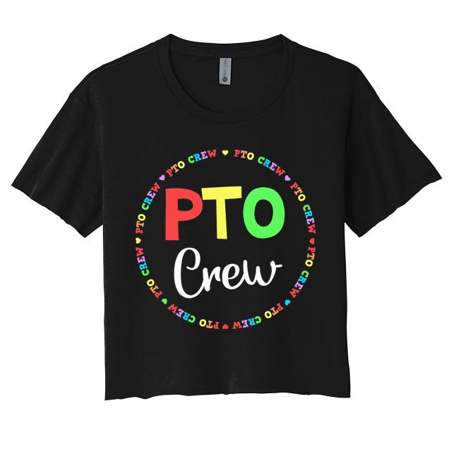 PTO Crew Back to School Matching Group Tee Parent Teacher Crop Top