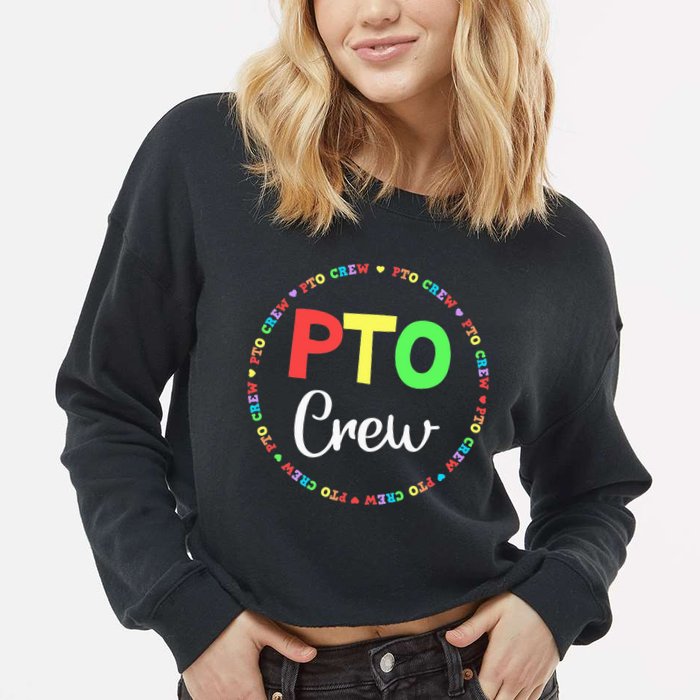 PTO Crew Back to School Matching Group Tee Parent Teacher Cropped Pullover Crew