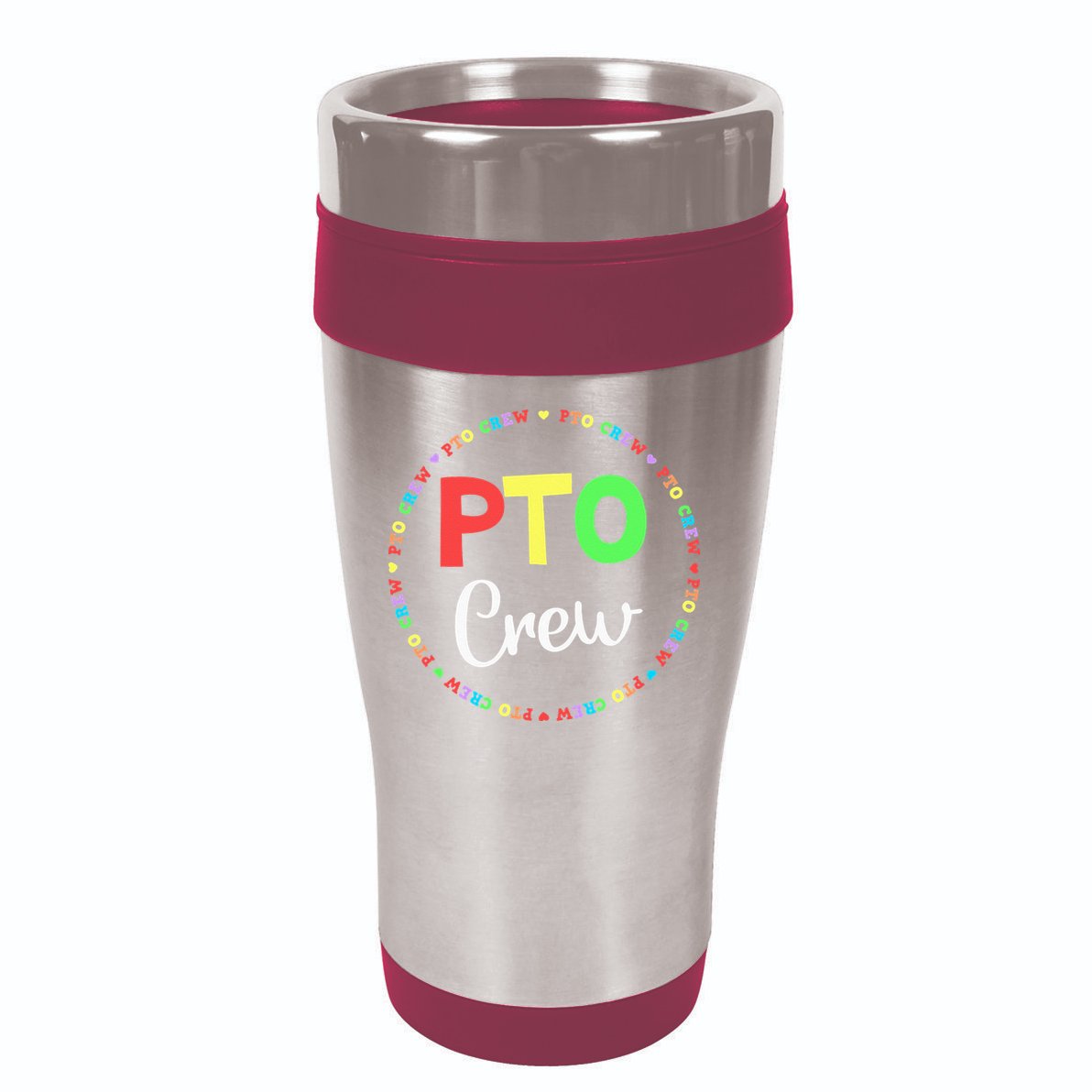 PTO Crew Back to School Matching Group Tee Parent Teacher 16oz Travel Tumbler