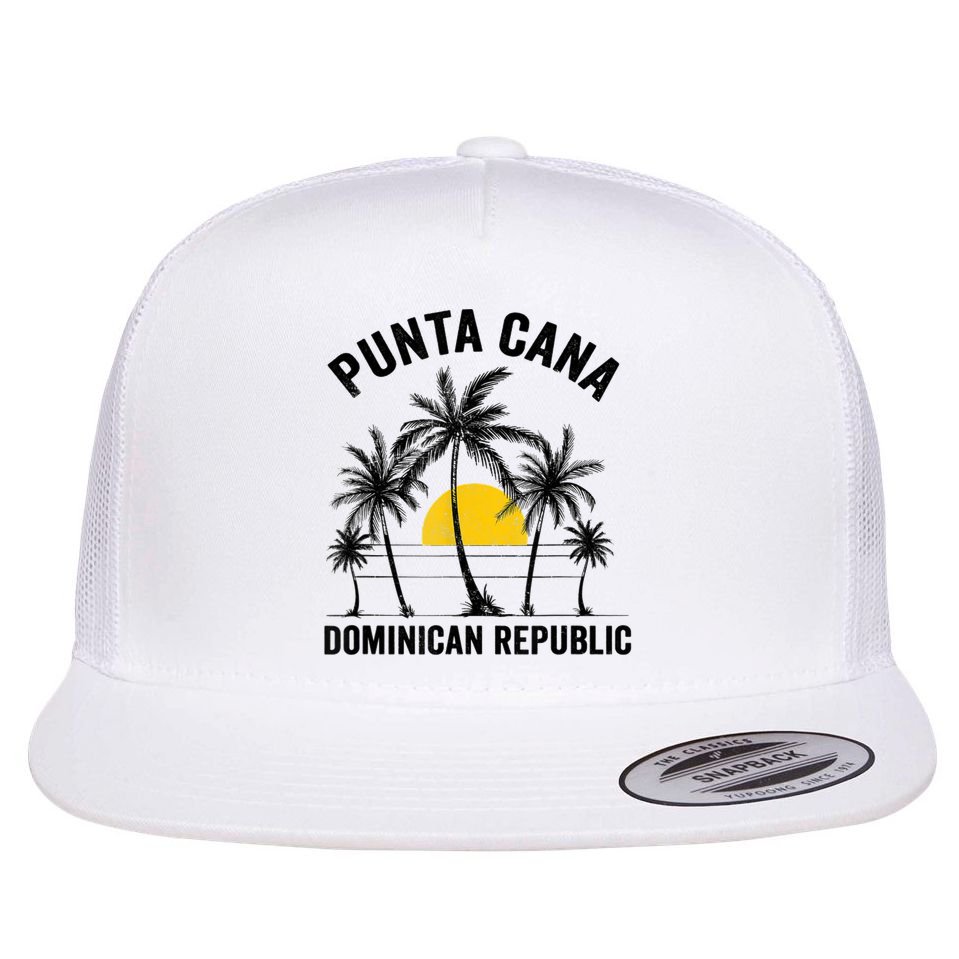 Punta Cana Beach Souvenir Rd Dominican Republic Flat Bill Trucker Hat