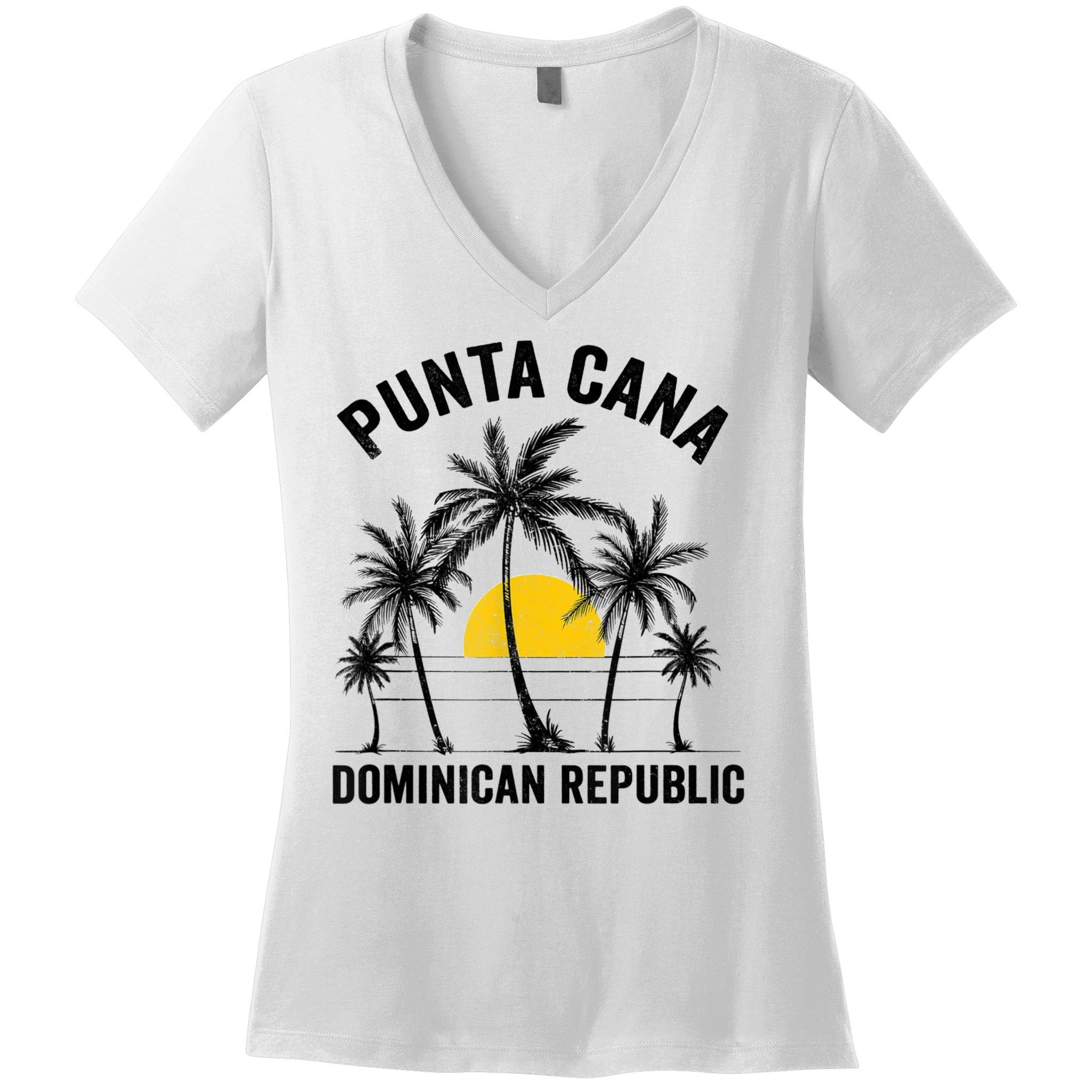 Punta Cana Beach Souvenir Rd Dominican Republic Women's V-Neck T-Shirt