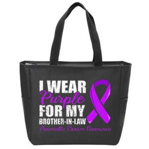 Pancreatic Cancer Brother In Law Pancreatic Cancer Zip Tote Bag