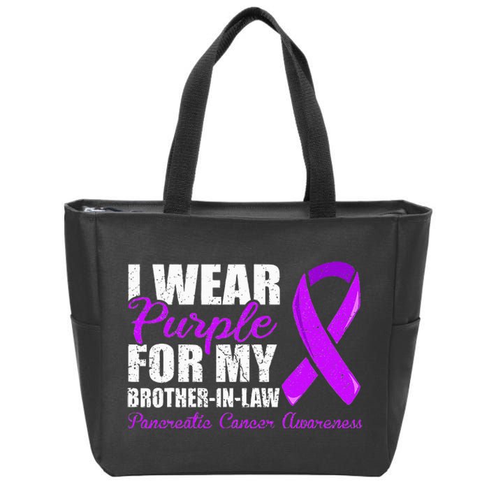 Pancreatic Cancer Brother In Law Pancreatic Cancer Zip Tote Bag