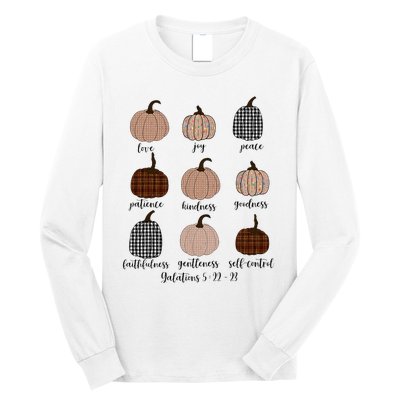 Pumpkins Christian Bible Verse Halloween Autumn Thanksgiving Long Sleeve Shirt