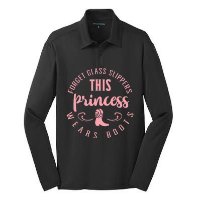 Princess Cowboy Boots Western Cowgirl Silk Touch Performance Long Sleeve Polo