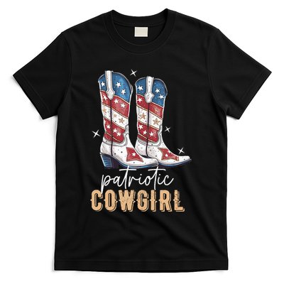Patriotic Cowgirl Boots American Flag July 4th Of July Rodeo T-Shirt