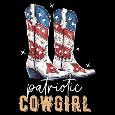 Patriotic Cowgirl Boots American Flag July 4th Of July Rodeo T-Shirt
