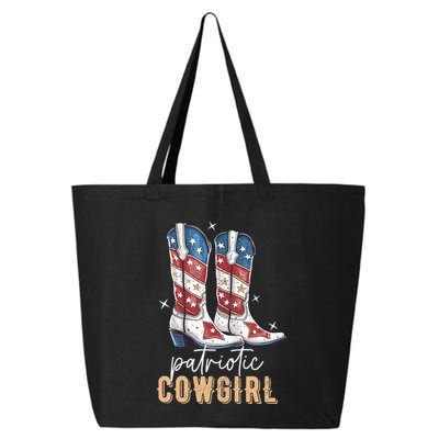 Patriotic Cowgirl Boots American Flag July 4th Of July Rodeo 25L Jumbo Tote