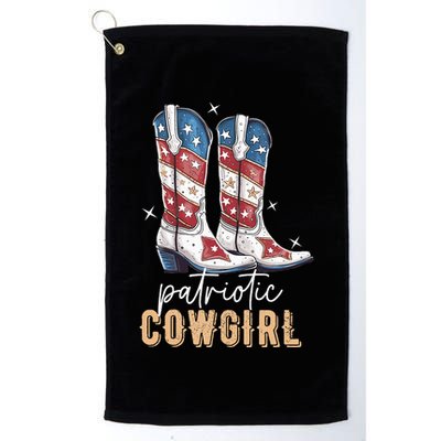 Patriotic Cowgirl Boots American Flag July 4th Of July Rodeo Golf Towel